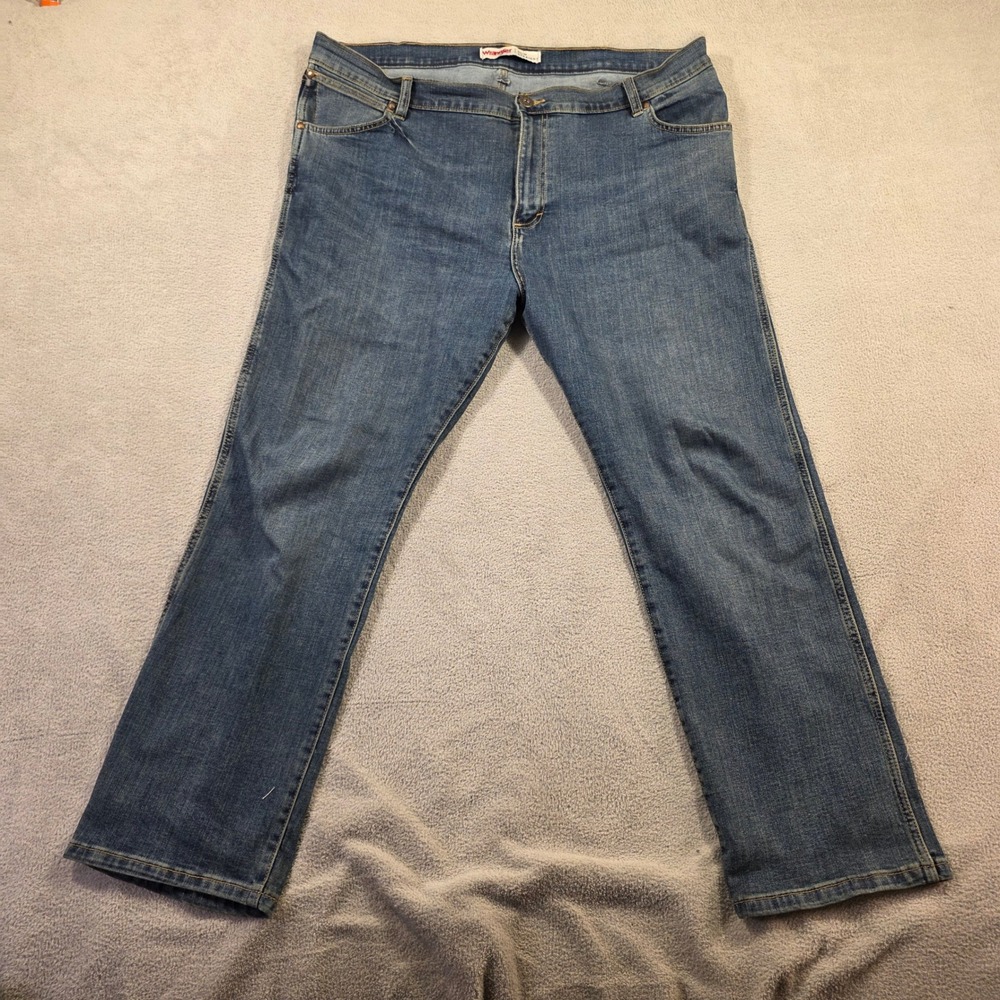 Wrangler Jeans Mens 40x30 (Fits 42x28) Blue Slim Straight Workwear Outdoor
